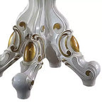 Table d'appoint Picardy 48" Perle Antique et Chêne Cerisier - Acme Furniture : Détails Sculptés, Forme Ronde