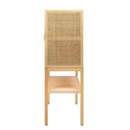 Storied Home Woven Meuble de rangement décoratif 119 cm de hauteur Naturel : Rotin et Pin, 2 portes avec étagère