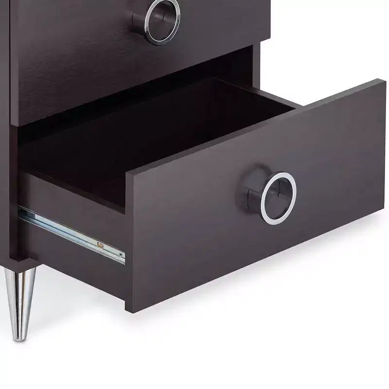 Table d'appoint Elms 20 po Acme Furniture Espresso : Fabrication en MDF, Plateau en placage de bois, Tiroir de rangement, Assemblage sans outils