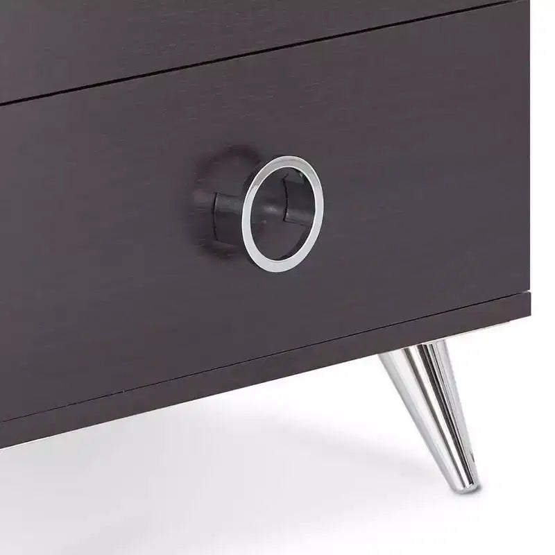 Table d'appoint Elms 20 po Acme Furniture Espresso : Fabrication en MDF, Plateau en placage de bois, Tiroir de rangement, Assemblage sans outils
