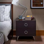 Table d'appoint Elms 20 po Acme Furniture Espresso : Fabrication en MDF, Plateau en placage de bois, Tiroir de rangement, Assemblage sans outils