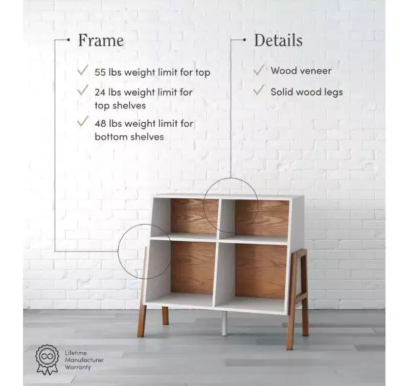 Nathan James Lot de 4 Telos Cubby Console Blanc