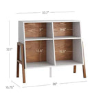 Nathan James Lot de 4 Telos Cubby Console Blanc