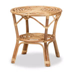 bali & pari Ensemble de 3 meubles de salon Alleta en rotin naturel/marron : Style bohème, aucun assemblage requis, ensemble de table ronde