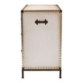 Baxton Studio Benton Canvas 4 Drawer Storage Cabinet Beige/Coffee/Black