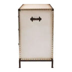Baxton Studio Benton Canvas 4 Drawer Storage Cabinet Beige/Coffee/Black