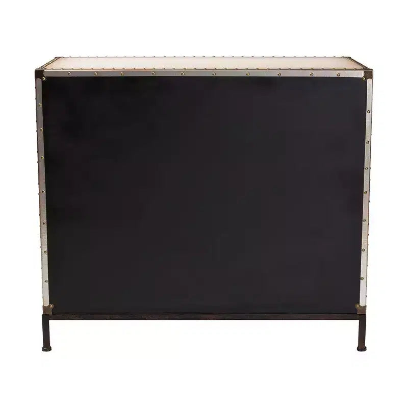 Baxton Studio Benton Armoire de rangement 4 tiroirs en toile beige/café/noir