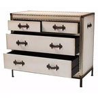 Baxton Studio Benton Armoire de rangement 4 tiroirs en toile beige/café/noir