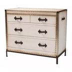 Baxton Studio Benton Armoire de rangement 4 tiroirs en toile beige/café/noir