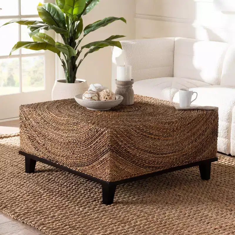 Table basse Verino bali & pari en jonc de mer naturel/marron expresso