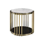 Ensemble table basse et table d'appoint 2 pièces Solstice Glam en laiton antique - HOMES: Inside + Out