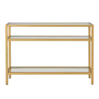 Carolina Living Camden Console 3 Niveaux Dorée : Design Élégant et Étroit, Verre Trempé, Élégance pour l'Entrée
