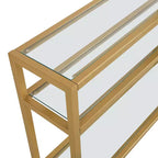 Carolina Living Camden Console 3 Niveaux Dorée : Design Élégant et Étroit, Verre Trempé, Élégance pour l'Entrée