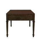 Martha Stewart Kenna Table Basse 2 Tiroirs Cannelée Marron : Placage Bois Traditionnel, Rangement, Pieds Coniques, Quincaillerie en Laiton