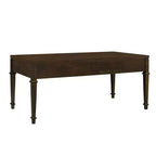 Martha Stewart Kenna Table Basse 2 Tiroirs Cannelée Marron : Placage Bois Traditionnel, Rangement, Pieds Coniques, Quincaillerie en Laiton