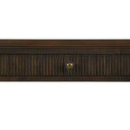 Martha Stewart Kenna Table Basse 2 Tiroirs Cannelée Marron : Placage Bois Traditionnel, Rangement, Pieds Coniques, Quincaillerie en Laiton