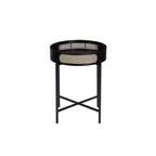 Table d'appoint Colson 22" finition noire - Acme Furniture : Détail en rotin, Cadre en métal, Dessus en bois, Aucun assemblage requis