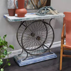 Table console rustique marron - Olivia & May : Cadre en fer robuste, Aucun assemblage requis, Utilisation en intérieur