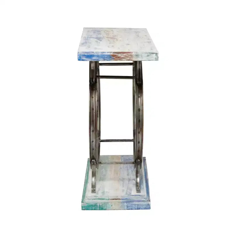 Table console rustique marron - Olivia & May : Cadre en fer robuste, Aucun assemblage requis, Utilisation en intérieur