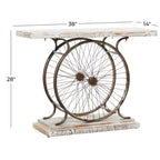 Table console rustique marron - Olivia & May : Cadre en fer robuste, Aucun assemblage requis, Utilisation en intérieur