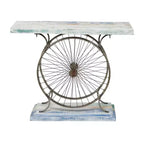 Table console rustique marron - Olivia & May : Cadre en fer robuste, Aucun assemblage requis, Utilisation en intérieur