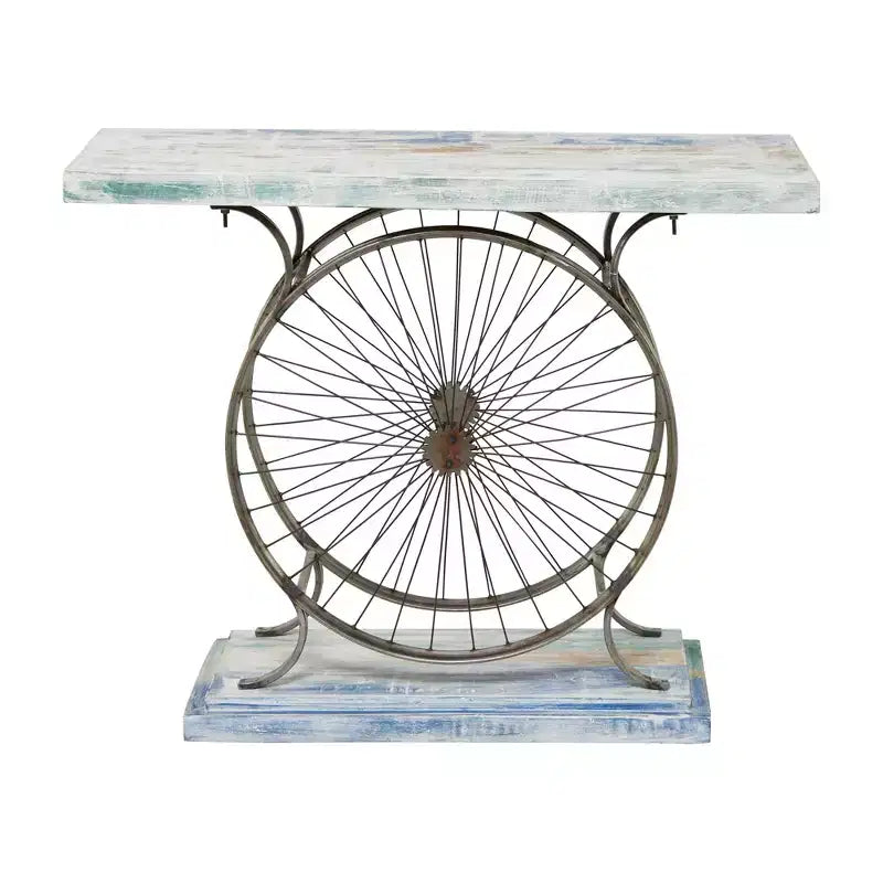 Table console rustique marron - Olivia & May : Cadre en fer robuste, Aucun assemblage requis, Utilisation en intérieur