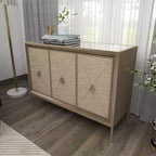 Glam Wood Cabinet gris - Olivia & May : Rangement intérieur élégant avec 2 étagères, aucun assemblage requis