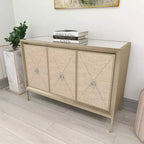 Glam Wood Cabinet gris - Olivia & May : Rangement intérieur élégant avec 2 étagères, aucun assemblage requis
