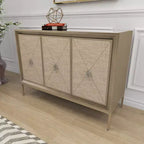 Glam Wood Cabinet gris - Olivia & May : Rangement intérieur élégant avec 2 étagères, aucun assemblage requis