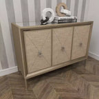 Glam Wood Cabinet gris - Olivia & May : Rangement intérieur élégant avec 2 étagères, aucun assemblage requis