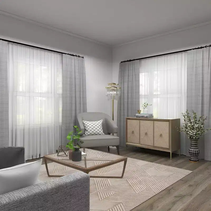 Glam Wood Cabinet gris - Olivia & May : Rangement intérieur élégant avec 2 étagères, aucun assemblage requis