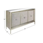 Glam Wood Cabinet gris - Olivia & May : Rangement intérieur élégant avec 2 étagères, aucun assemblage requis
