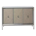 Glam Wood Cabinet gris - Olivia & May : Rangement intérieur élégant avec 2 étagères, aucun assemblage requis
