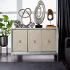 Glam Wood Cabinet gris - Olivia & May : Rangement intérieur élégant avec 2 étagères, aucun assemblage requis