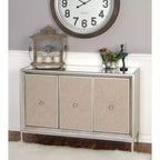 Glam Wood Cabinet gris - Olivia & May : Rangement intérieur élégant avec 2 étagères, aucun assemblage requis