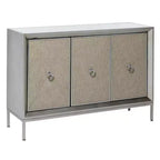 Glam Wood Cabinet gris - Olivia & May : Rangement intérieur élégant avec 2 étagères, aucun assemblage requis