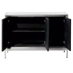 Glam Wood Cabinet gris - Olivia & May : Rangement intérieur élégant avec 2 étagères, aucun assemblage requis