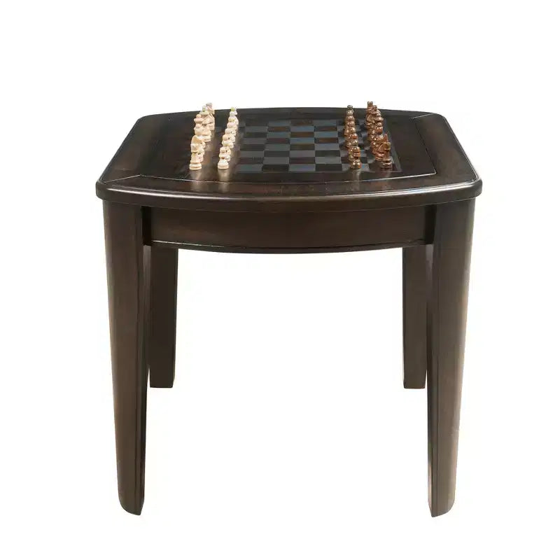Table d'appoint de fin de partie Diletta avec échiquier Noyer foncé - Steve Silver Co. : Bois dur et MDF, Plateau réversible, Forme carrée