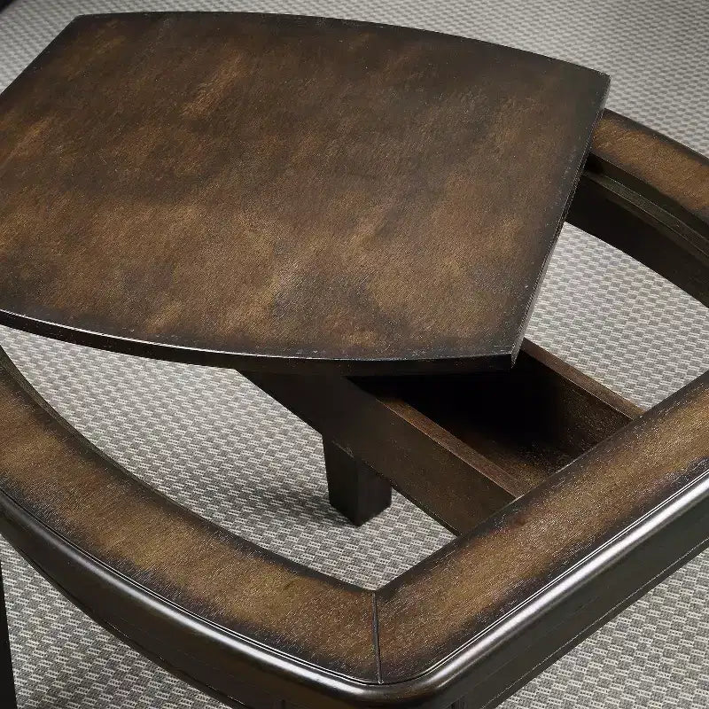Table d'appoint de fin de partie Diletta avec échiquier Noyer foncé - Steve Silver Co. : Bois dur et MDF, Plateau réversible, Forme carrée