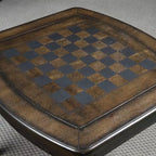 Table d'appoint de fin de partie Diletta avec échiquier Noyer foncé - Steve Silver Co. : Bois dur et MDF, Plateau réversible, Forme carrée
