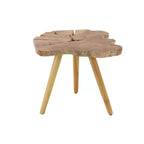 Table d'appoint rustique en teck massif marron - Olivia & May