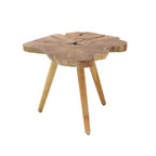 Table d'appoint rustique en teck massif marron - Olivia & May