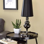 Table gigogne Quinlane 24/7 Shop At Home avec porte-revues Noyer/Noir mat : Cadre en acier moderne, Plateau rond en MDF