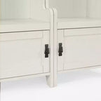 Crosley 2pc Fremont Entryway Kit Two Towers White: Organisateur d'entrée avec 4 patères, placage bois, quincaillerie métallique