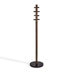 Umbra Wood Pillar Coat Rack Black/Walnut: 8-Hook, Freestanding, Easy Assembly, 66" Tall