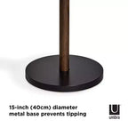 Porte-manteau sur pied Umbra Wood Pillar Noir/Noyer : 8 crochets, autoportant, montage facile, hauteur de 66 po