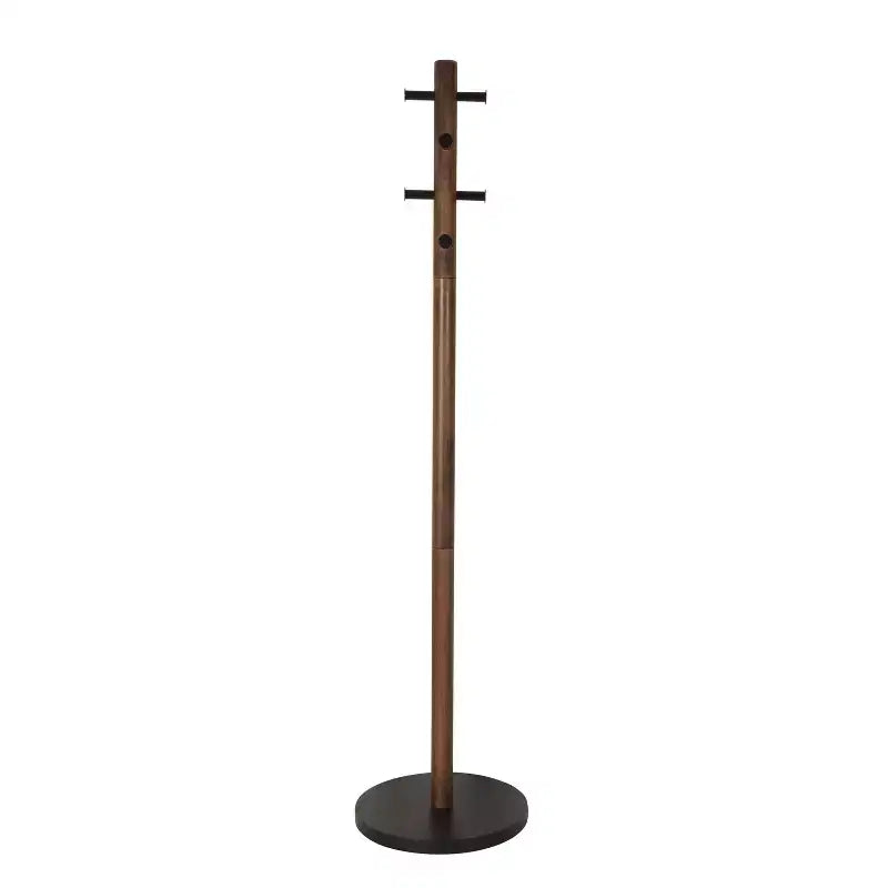 Porte-manteau sur pied Umbra Wood Pillar Noir/Noyer : 8 crochets, autoportant, montage facile, hauteur de 66 po