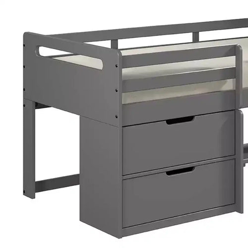 Lit mezzanine jumeaux 77 po Fabiana Loft et lits superposés Fini gris - Acme Furniture