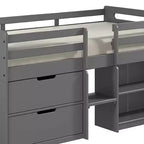 Lit mezzanine jumeaux 77 po Fabiana Loft et lits superposés Fini gris - Acme Furniture