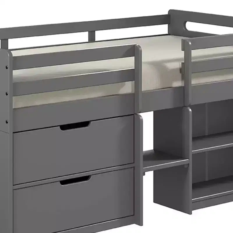 Lit mezzanine jumeaux 77 po Fabiana Loft et lits superposés Fini gris - Acme Furniture